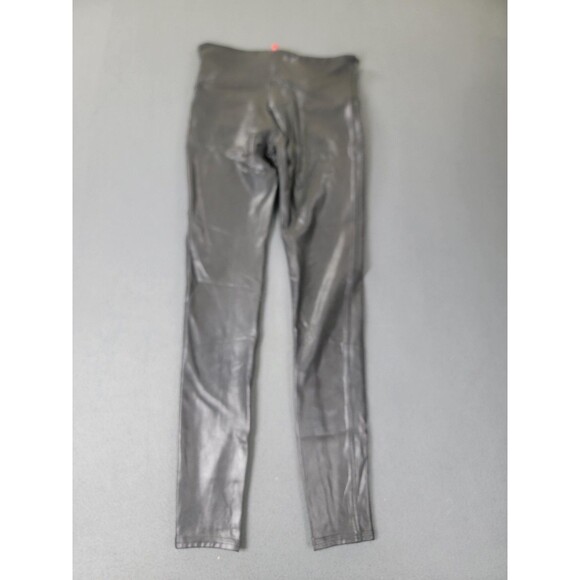 Spanx Leggings Womens Medium Black Faux Leather High Waisted Shaping Pull On - Picture 11 of 12